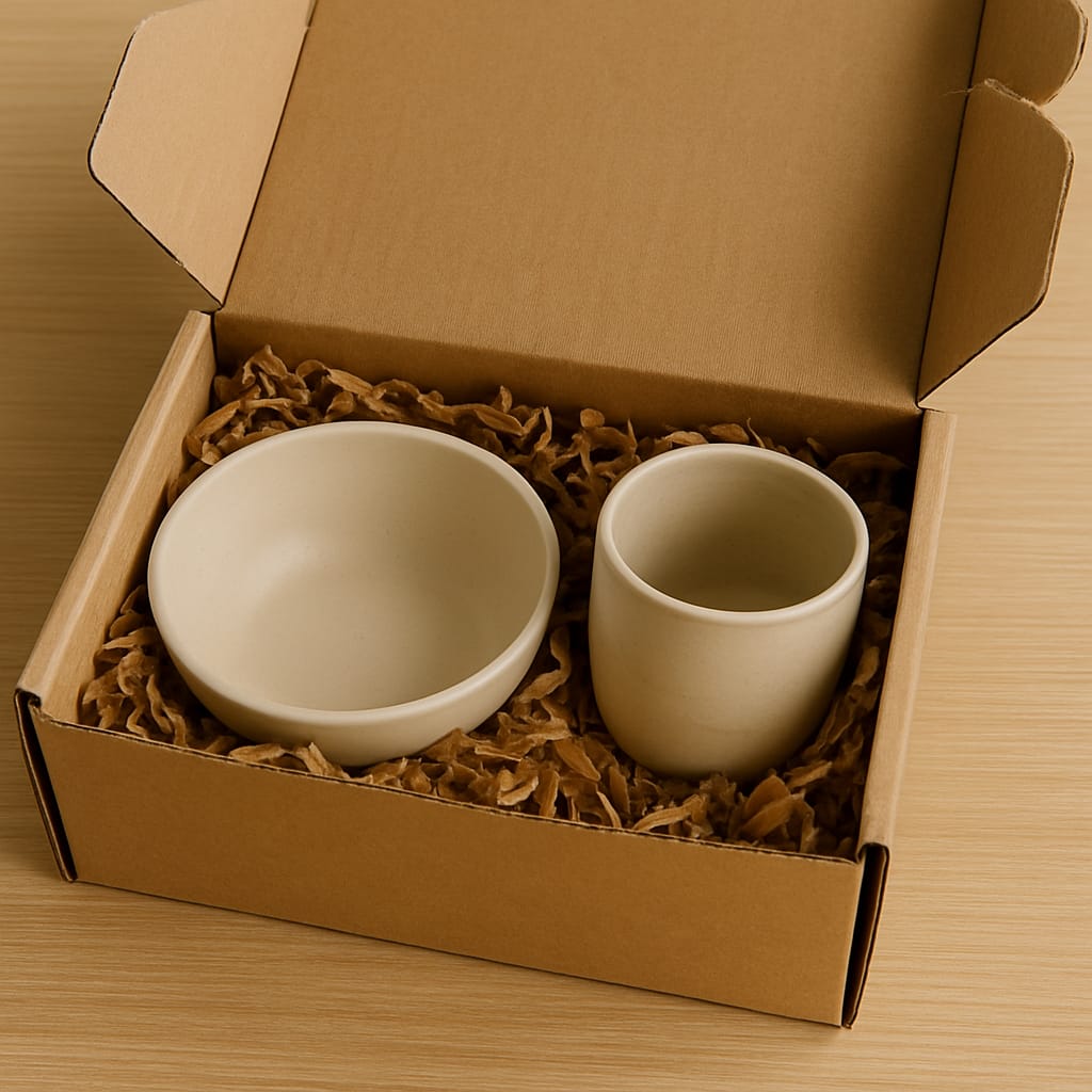 Set Serena de cuenco y vaso en cerámica de autor — Land Ceramic
