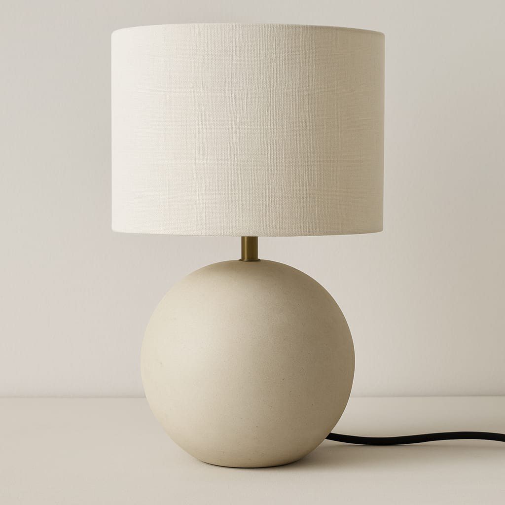 Lámpara de sobremesa minimalista Sphera en gres de colada — Land Ceramic cerámica de autor